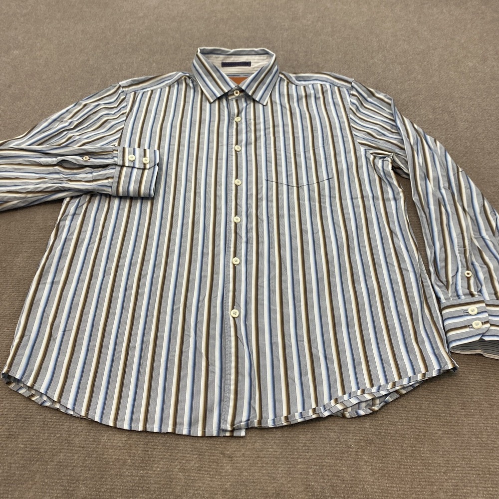 Tommy Bahama Shirt Mens Large Striped Long Sleeve Breathable Casual‎ Preppy